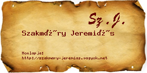 Szakmáry Jeremiás névjegykártya